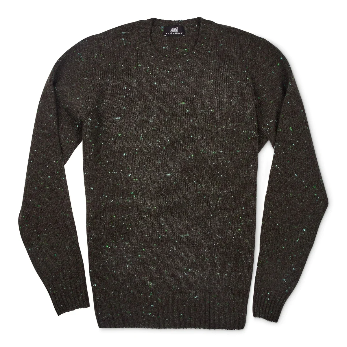 Image of Sovereign Grade Olive Donegal Crew Neck Sweater