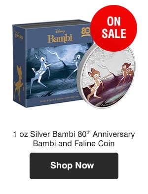 1 oz Silver Bambi 80th Anniversary Bambi and Faline Coin (2022)