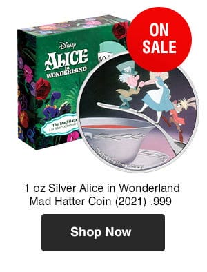 1 oz Silver Alice in Wonderland Mad Hatter Coin (2021)