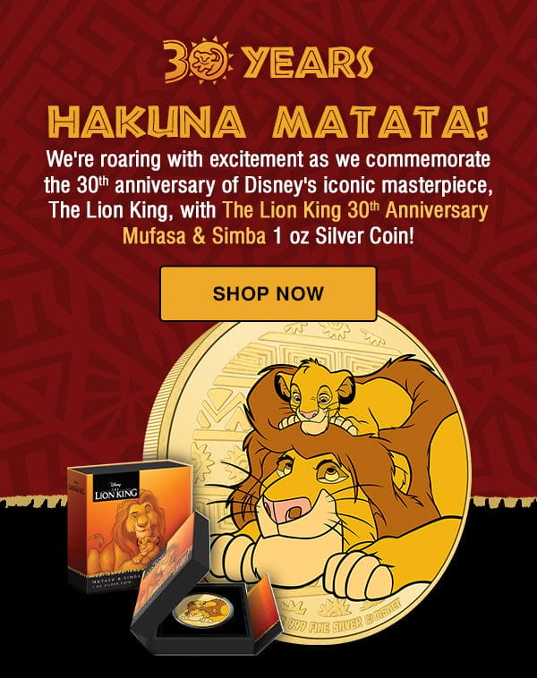 1 oz Silver Lion King 30th Anniversary Mufasa & Simba Coin