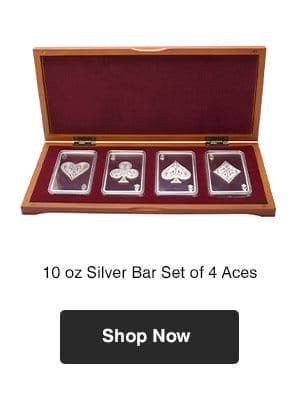 10 oz Silver 4 Aces Bar Set