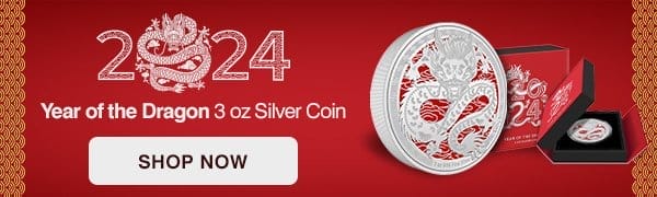 3 oz 2024 Year of the Dragon Silver Coin