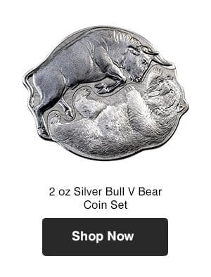 2 oz Silver Bull V Bear Coin Set 