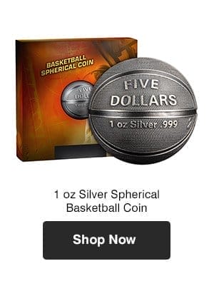 1 oz Silver Spherical Basketball Coin 