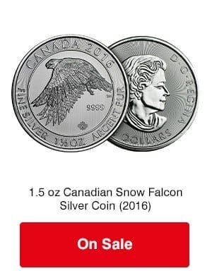 2016 1.5 oz Canadian Snow Falcon Silver coin on sale