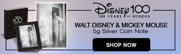 Buy 5g Walt Disney and Mickey Mouse Coin Note