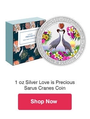 1 oz Silver Love is Precious Sarus Cranes Coin (2024)