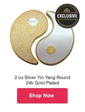 2 oz Silver Yin Yang Gold Plated Round (Kitco Exclusive)