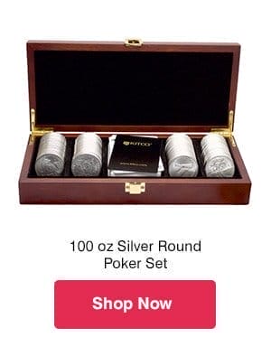 100 oz Silver Round Poker Set