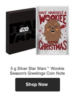 5g Silver Star Wars™ Wookiee Christmas Coin Note