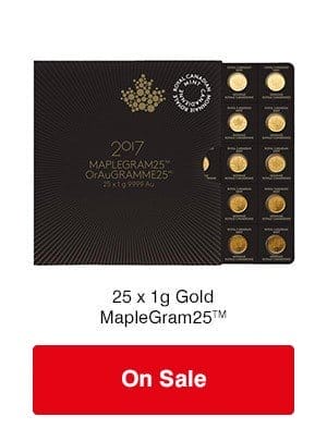 25 x 1 g Gold MapleGrams on SALE!