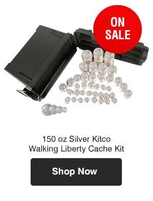 150 oz Silver Kitco Walking Liberty Cache Kit