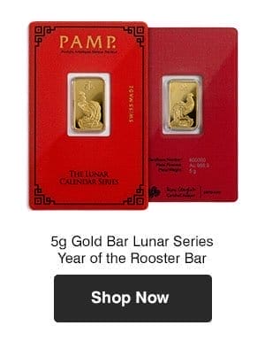 5g Gold Lunar Series Year of the Rooster Bar