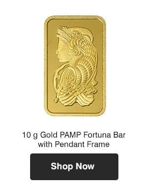 10 g Gold PAMP Fortuna Bar (with Pendant Frame) 