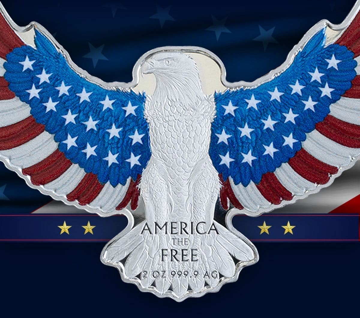 Buy 2 oz Silver America the Free Bald Eagle Coin