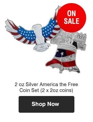 2 oz Silver America the Free Coin Set (2 x 2 oz Coins)