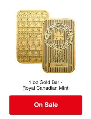 1 oz Gold Bar - Royal Canadian Mint on SALE