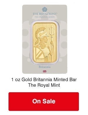 1 oz Gold Britannia Bar on SALE