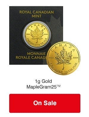 1 gr Gold Maplegram on sale!