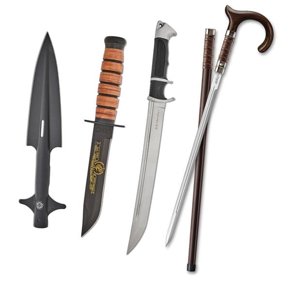 United Cutlery Fixed Blades, Swords, Sword Cane and Spear Head