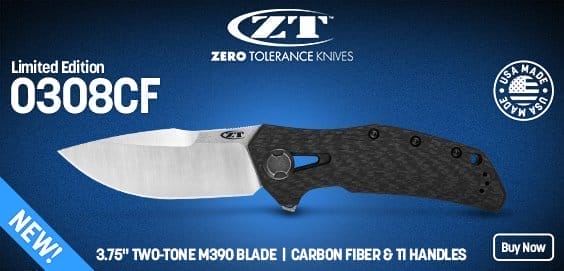 Zero Tolerance Limited Edition 0308CF Frame Lock Flipper Knife