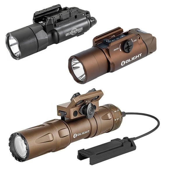 Weaponlights by Olight, SureFire and Streamlight