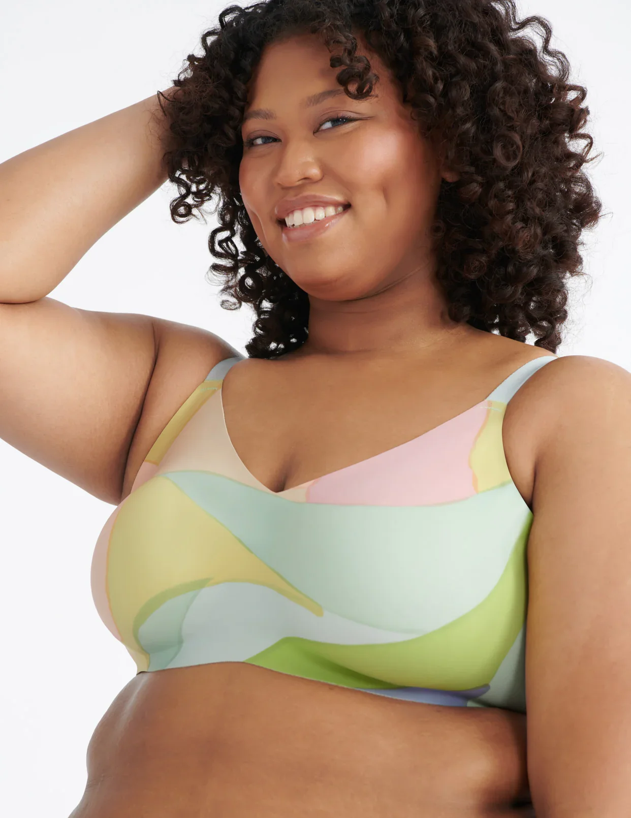 Image of Padded V-Neck Bra - Thin Strap