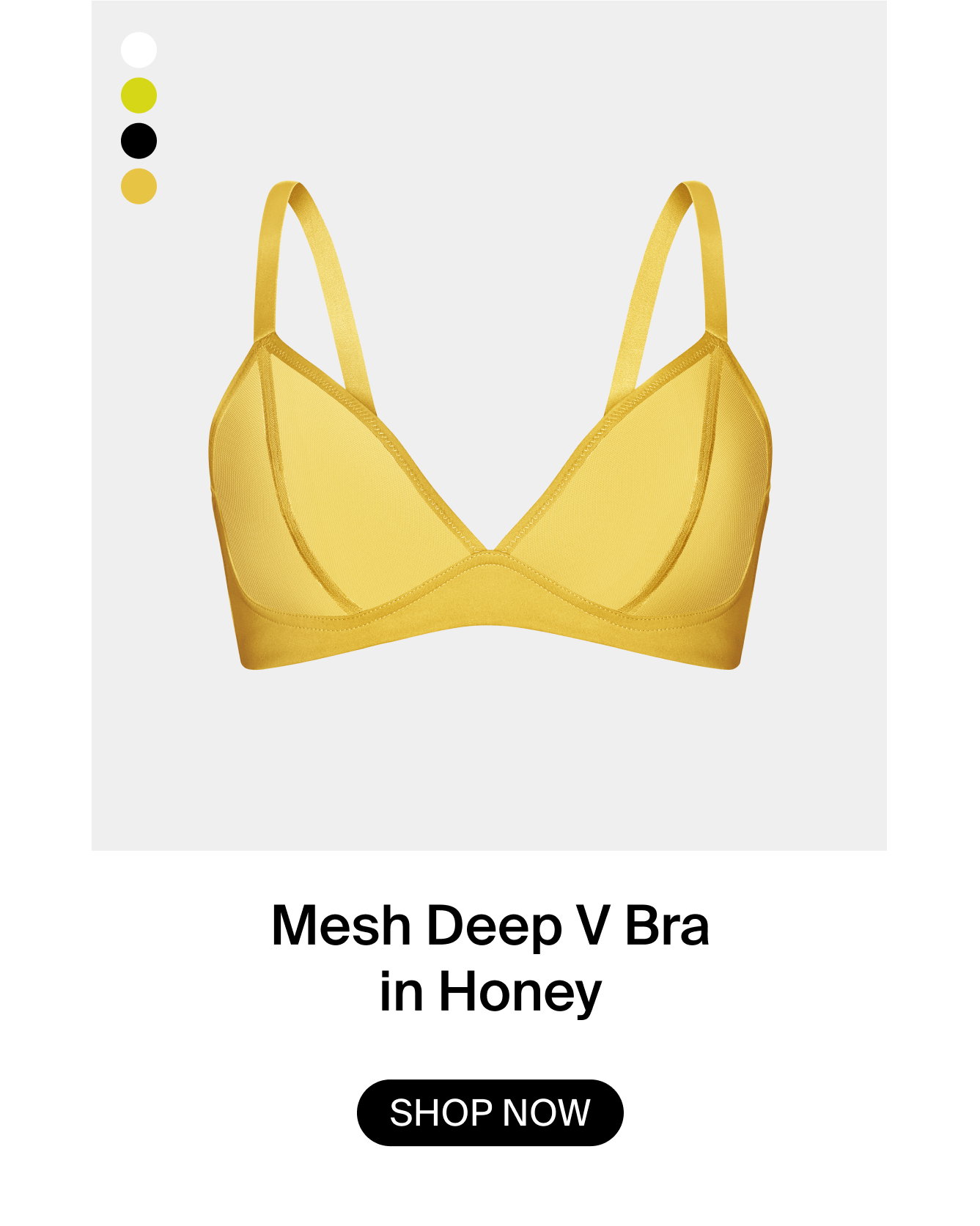 Mesh Deep V Bra in Honey. SHOP NOW. 