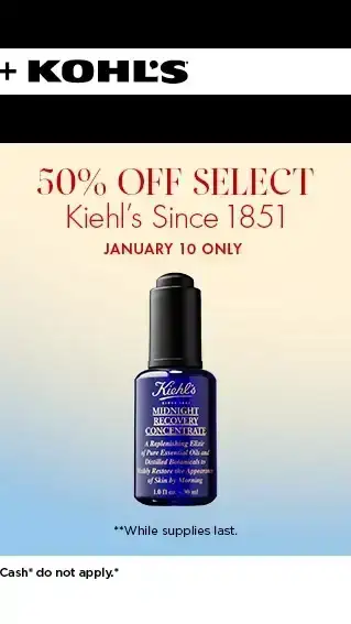get 50% off top skincare brands. new deals everyday. select styles. 50% off select kiehls since 1851. shop now.