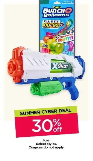 Summer Cyber deal. 30% off toys. Select styles. Coupons do not apply.