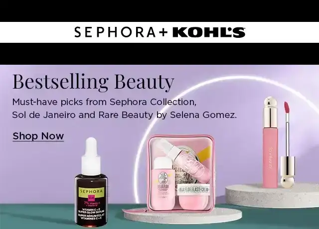 bestselling beauty. must have picks from sephora collection, sol de janerio and rare beauty. shop now.