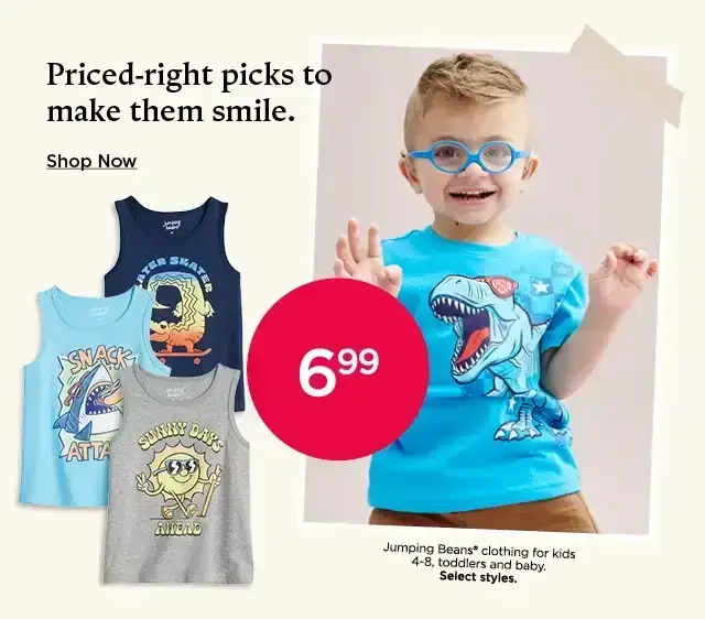 6.99 jumping beans clothing for kids, toddlers and baby. select styles. shop now.