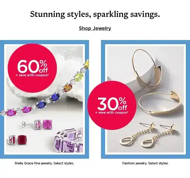 stunning styles, sparkling savings. shop jewelry.