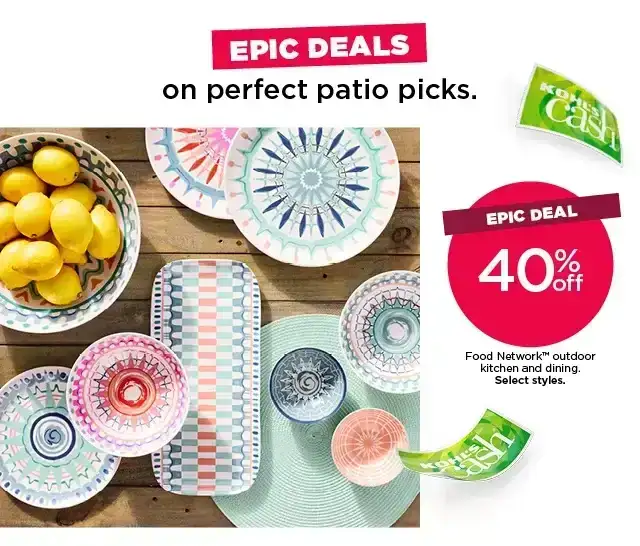 Epic Deal. 40% off Food Network outdoor kitchen and dining. Select styles.