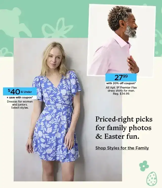 priced-right picks for family photos and easter fun. shop styles for the family.