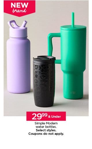 Starting at \\$19.99 Simple Modern water bottles, plus save with coupon. Select styles.