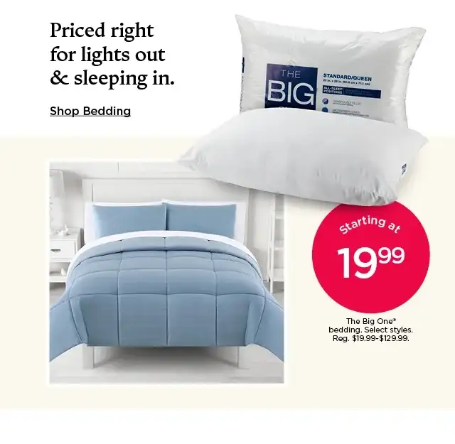 priced right for lights out and sleeping in. shop bedding.