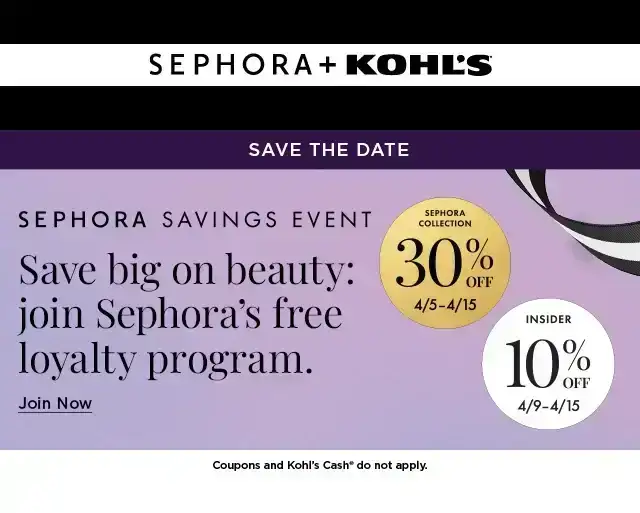 sephora savings event. 30% off sephora collection.10% off for beauty insiders. join now.