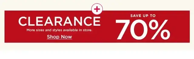 clearance save up to 70% off. shop now.