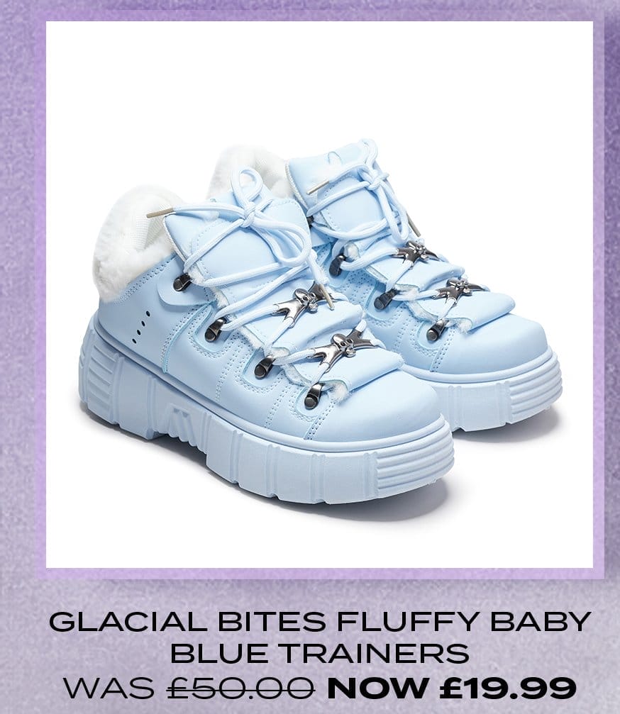 Glacial Bites Fluffy Baby Blue Trainers