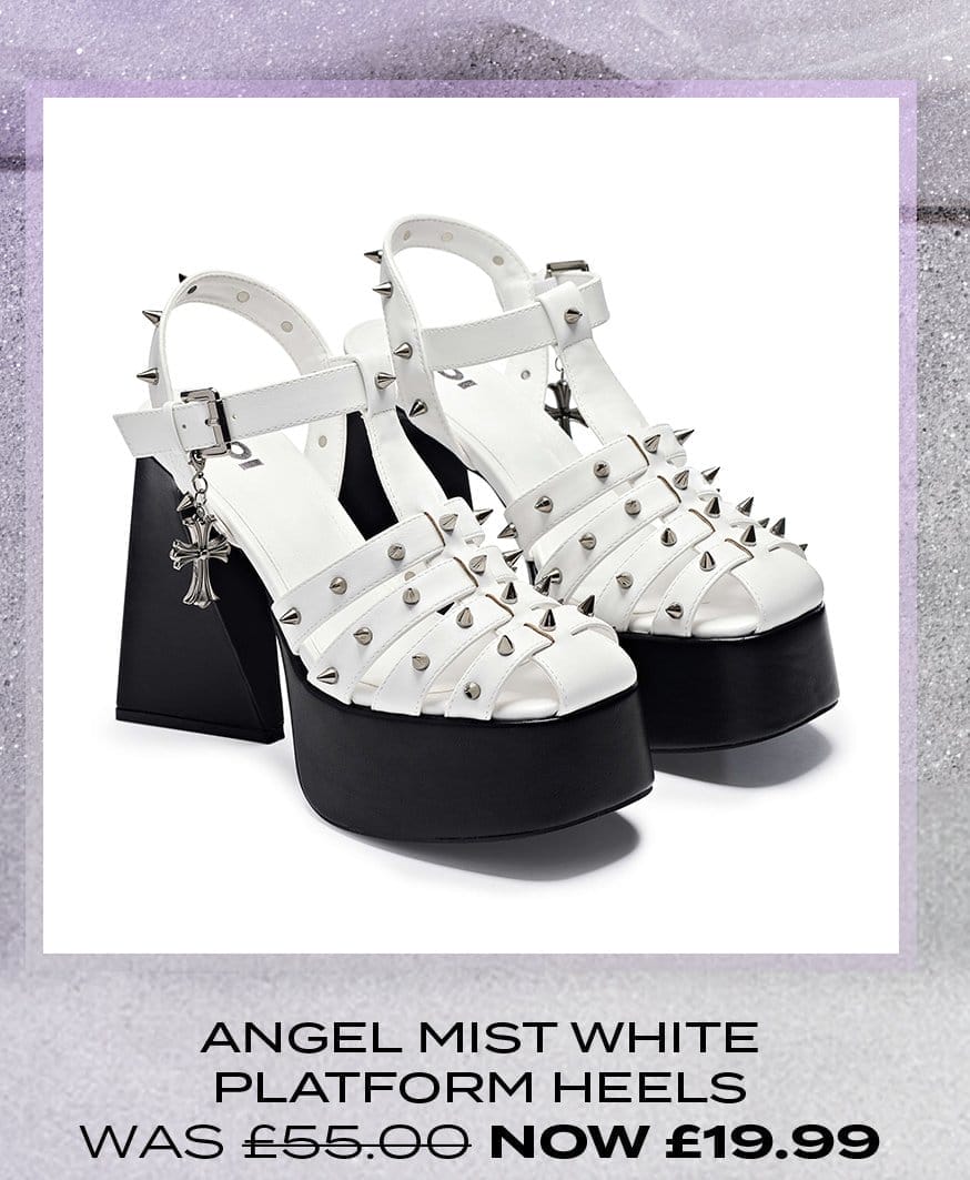 Angel Mist White Platform Heels