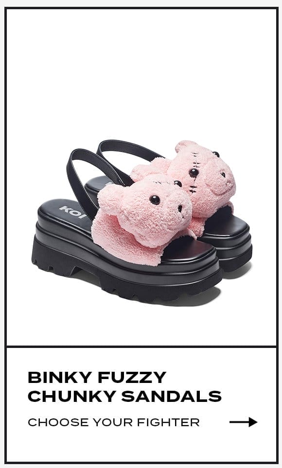 Binky Fuzzy Chunky Sandals - Pink