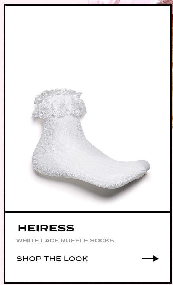 Heiress White Lace Ruffle Socks