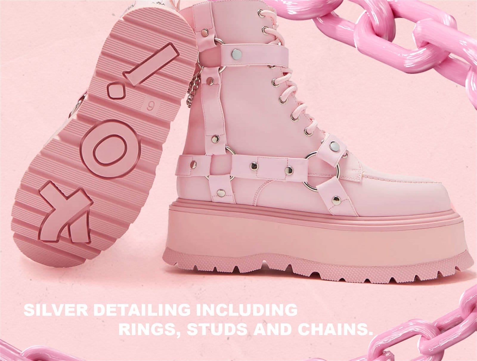 Yami Pastel Pink Platform Boots Banner