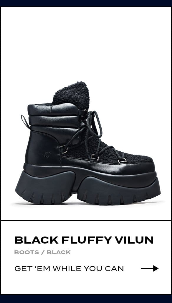 Black Fluffy Vilun Winter Boots