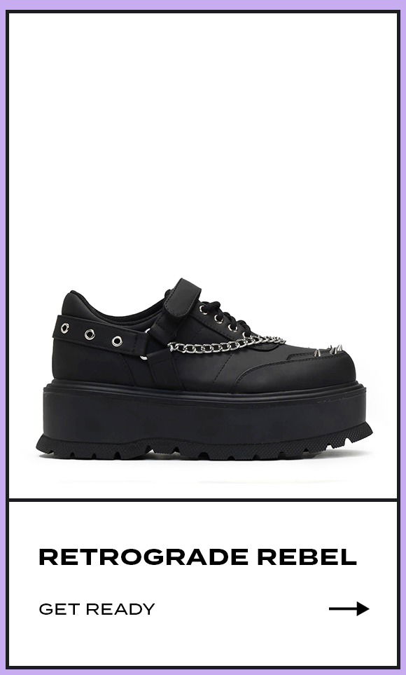 Retrograde Rebel Black Platform Shoes