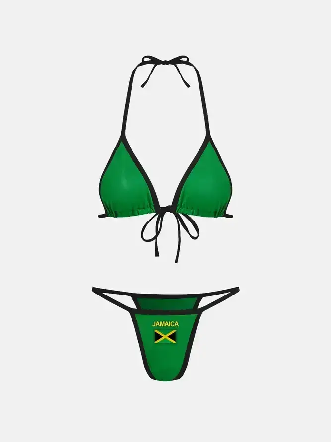 Jamaica Jersey Color Block Bikini Set