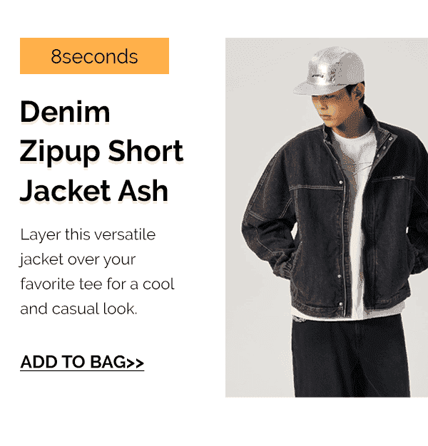 8 SECONDS DENIM ZIPUP SHORT JACKET ASH