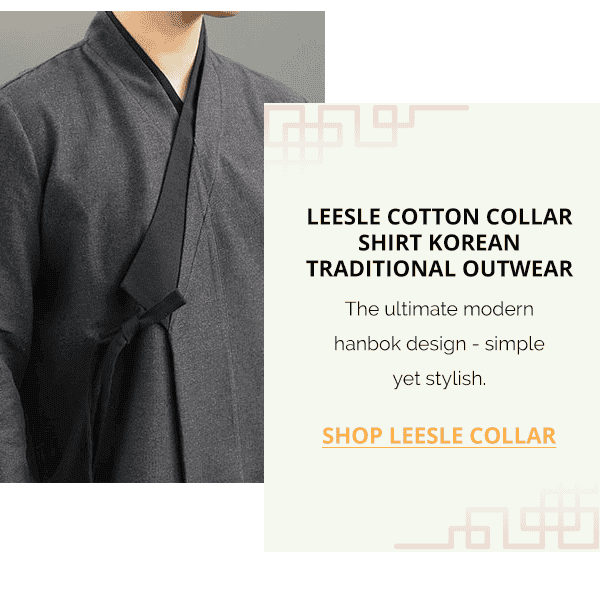 LEESLE Cotton Collar Shirt Korean Traditional Outwear