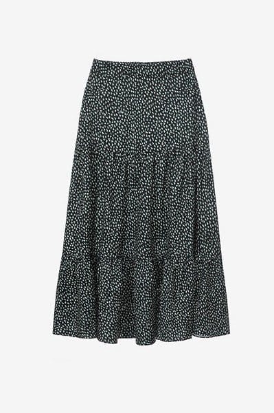 Image of Heart Print Tiered Skirt